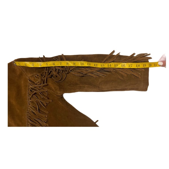 Vintage Kids Brown leather fringe jacket - Picture 4 of 6